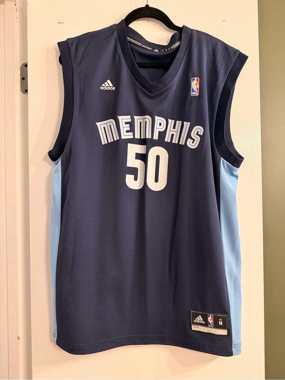 adidas Memphis grizzlies Basketball Jersey Navy & Light Blue #50